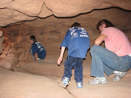 leaving cave