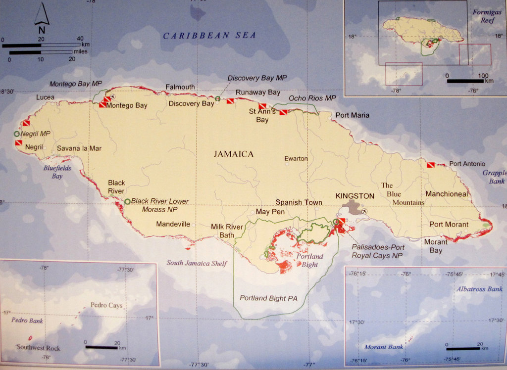 Jamaica Dive Map